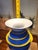 Glass Carlo Moretti Murano Cased Glass Vase -Cobalt With Yellow Spiral Wrap -4.4lbs - For Sale - Image 7 of 8