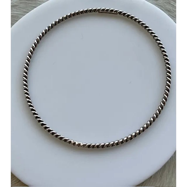 2000 - 2009 Tiffany & Co. Sterling Silver Twisted Rope Cable Bangle, Brand New, Discontinued For Sale - Image 5 of 6