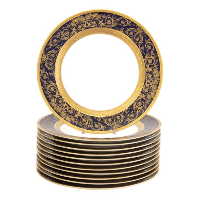 C. Ahrenfeldt Limoges Porcelain Dinner Plates - Set of 12 For Sale