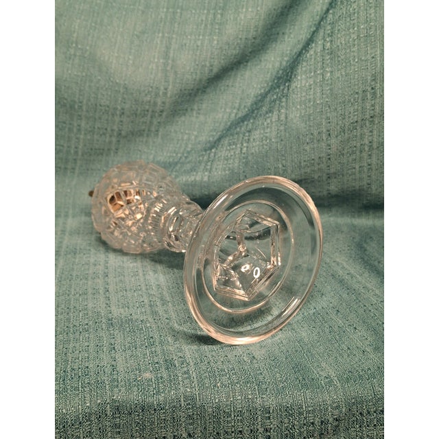 Patrick Slane South Boston Inverted Diamond Fluid Lamp C. 1850 American Glass Co For Sale - Image 4 of 6