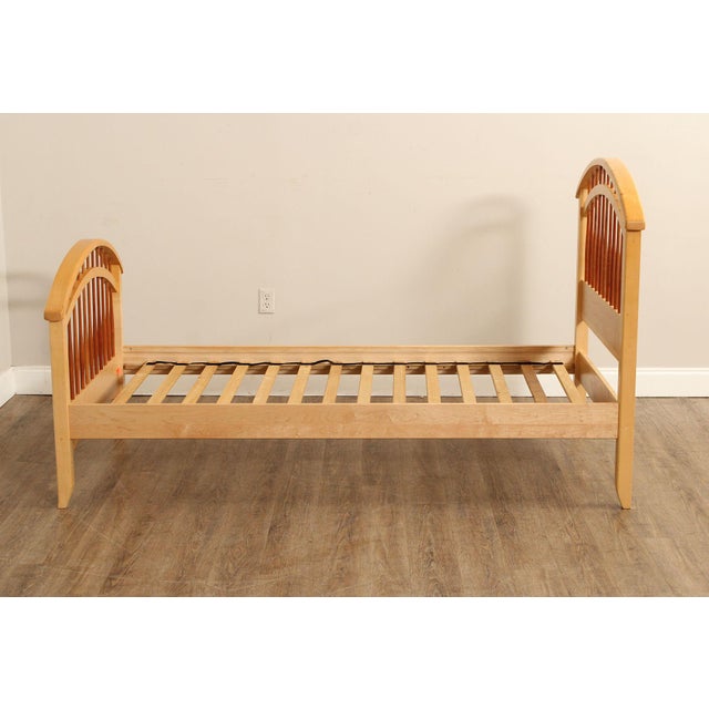 Vermont Precision Woodworks Maple Twin Size Spindle Bedframe For Sale - Image 4 of 12