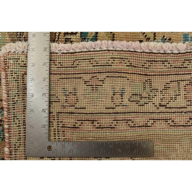 Tabriz Rug 9’7” X 12’4” Pink Wool Vintage Distressed Hand-Knotted Carpet For Sale - Image 15 of 15