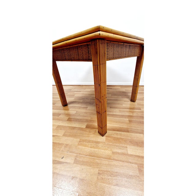 Italian Folding Table in Rattan and Bamboo , 1970s For Sale - Image 10 of 18