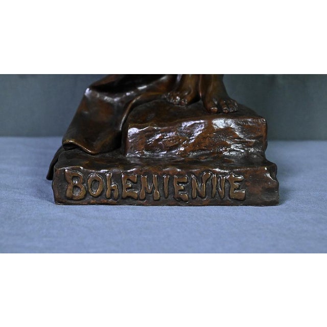 E. Villanis, Bohemian Woman, Late 19th Century, Bronze For Sale - Image 12 of 18