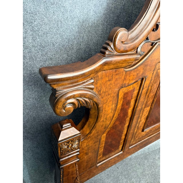 Wood Michael Amini Windsor Court King Size Bed Frame For Sale - Image 7 of 17