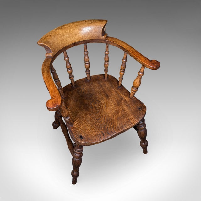 Antique Smoker's Bow Chair, English, Country House Elbow Seat, Edwardian, 1904 For Sale - Image 6 of 12