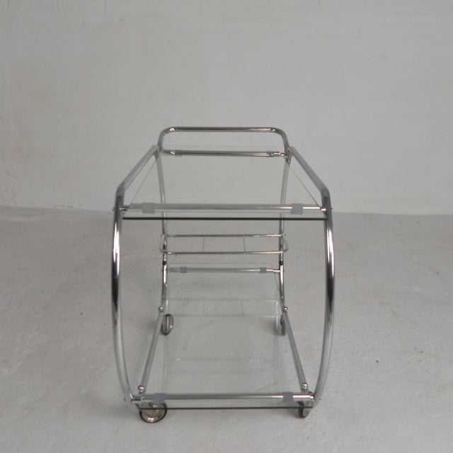 Metal Art Deco Chrome Serving Cart, 1950s For Sale - Image 7 of 18