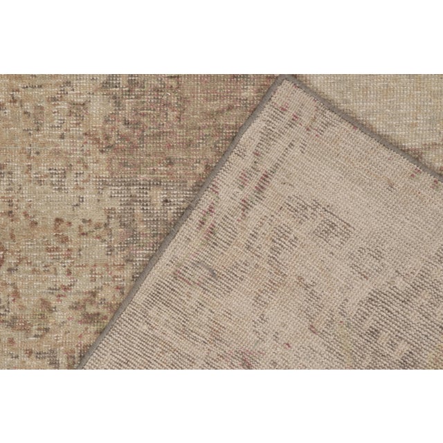 Distressed Style Abstract Rug in Beige-Brown & Gray Pattern by Rug & Kilim For Sale In New York - Image 6 of 7