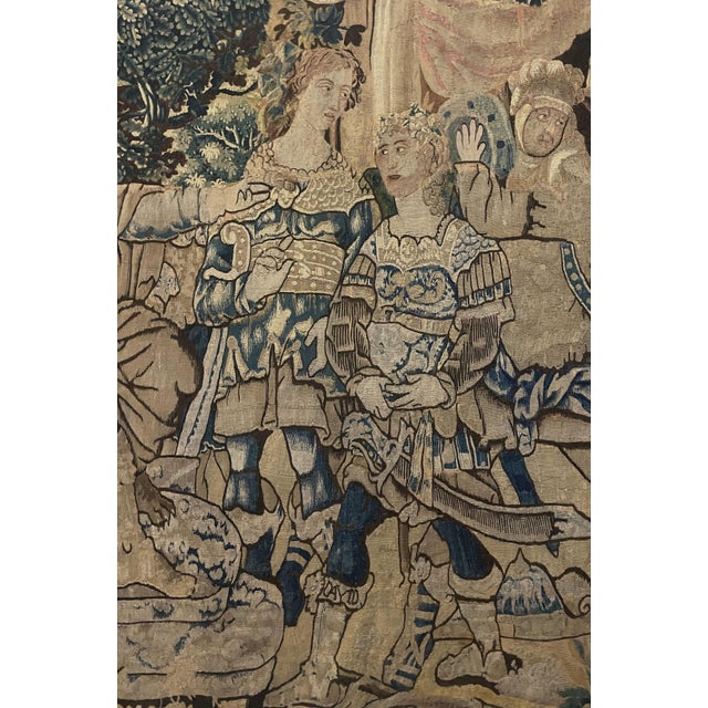 17th Century Flemish Tapestry Depicting the Meeting of David and King Saul For Sale - Image 6 of 12