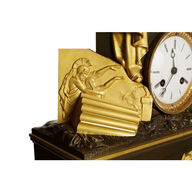 “Horatius & the Fall of Rome” French Empire Antique Bronze Mantel Clock For Sale - Image 11 of 18