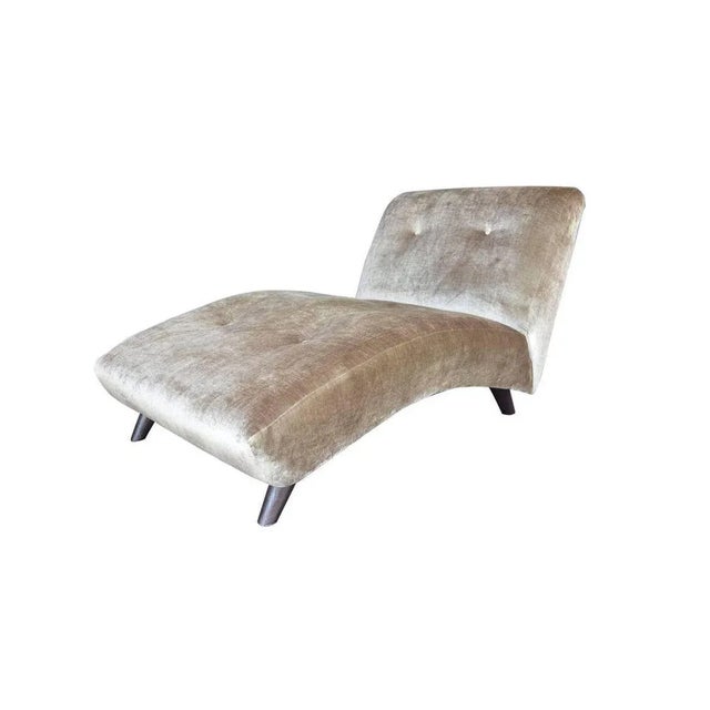 1980s 1980s Brown Velvet Chaise Lounge For Sale - Image 5 of 5