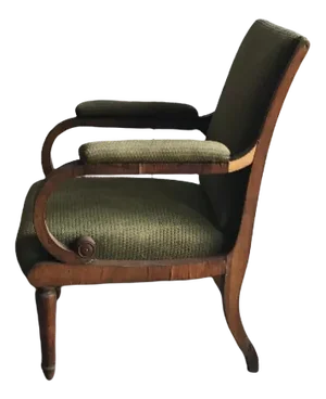 Antique Green Fabric Upholstered Armchair