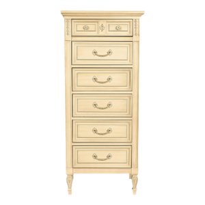 John Widdicomb Style French Regency Louis XVI Cream Lacquered Lingerie Chest or Semainier, Circa 1960s