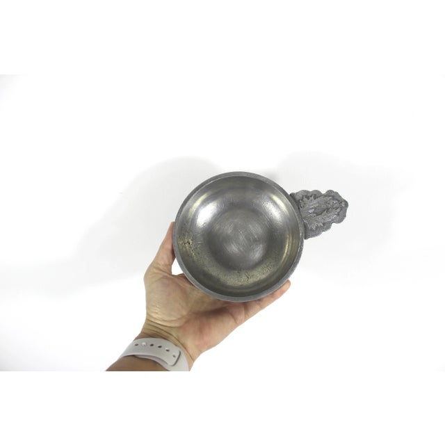 French Country French Pewter Porringer Vintage For Sale - Image 3 of 7