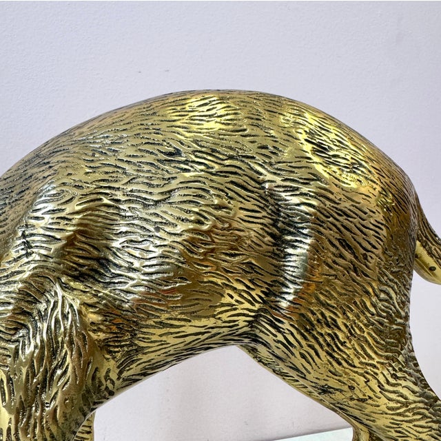 Brass Vintage Large Brass Deer Statue For Sale - Image 8 of 9