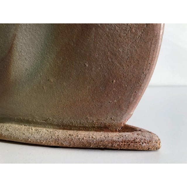 Ceramic Tuscan Style Salt Glaze Ceramic Vessel Vase, Artist Signed For Sale - Image 7 of 9