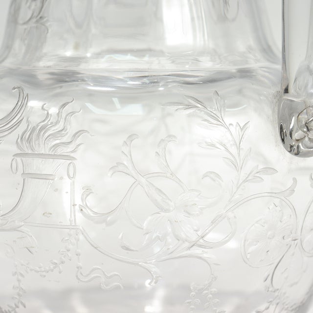 Antique Cut Glass Pitcher With Birds & Phoenix Attributed to Stevens & Williams For Sale - Image 15 of 17