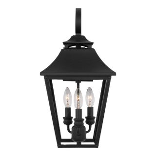 Sean Lavin by Visual Comfort Studio Galena 3-Light Outdoor Medium Lantern Sconce in Textured Black For Sale