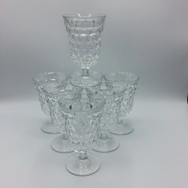 Transparent Fostoria American Clear Low Water Goblet - Set of 7 For Sale - Image 8 of 8
