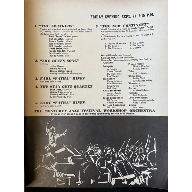 1960 & 1962 Monterey Jazz Festival Programs Vintage Official- Set of 3 For Sale - Image 10 of 10
