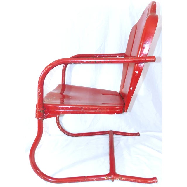 Vintage Steel Cantilever/Springer/Bouncer Patio Chairs - 2 Different For Sale - Image 15 of 17