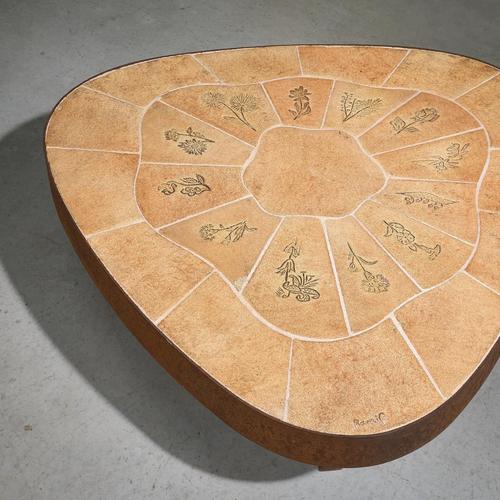 Shaped Coffee Table with Ceramic Tiles and Steel Frame from Barrois, France, 1960s For Sale - Image 6 of 11