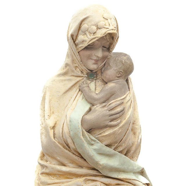 Adelaïde Maeterlinck-Lefebvre, Virgin and Child, 1890s, Plaster For Sale - Image 8 of 18