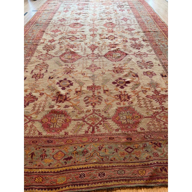 Textile Late 19th Century Turkish Oushak Rug Soft Ivory Field, Terracotta & Gold Tones For Sale - Image 7 of 18
