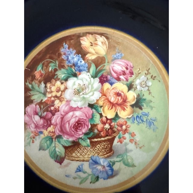 1930s Cobalt Floral 24k Ducal Crown Ware Plates - Set of 8 For Sale - Image 9 of 9