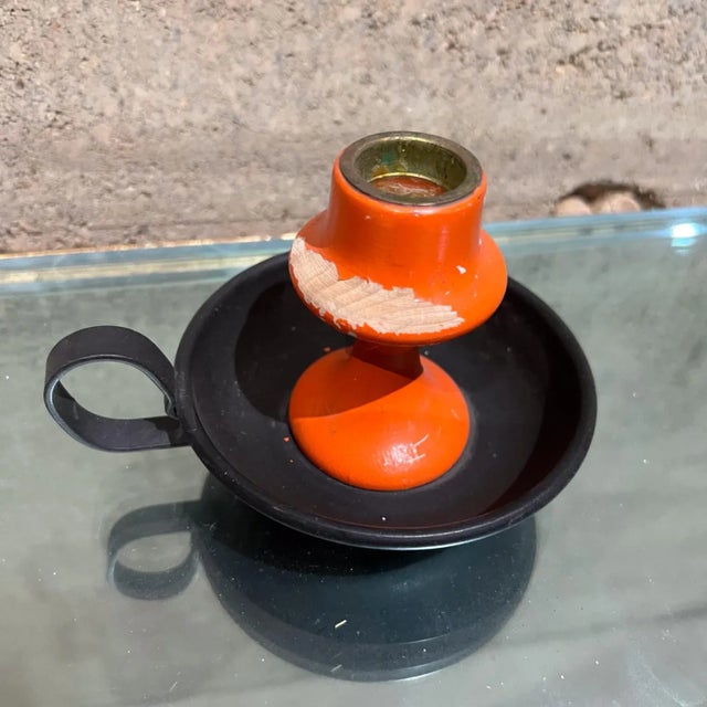 Mid-Century Modern Hand Painted Dansk Candle Holder by A. F. Rasmussen, Denmark, 1960s For Sale - Image 3 of 4
