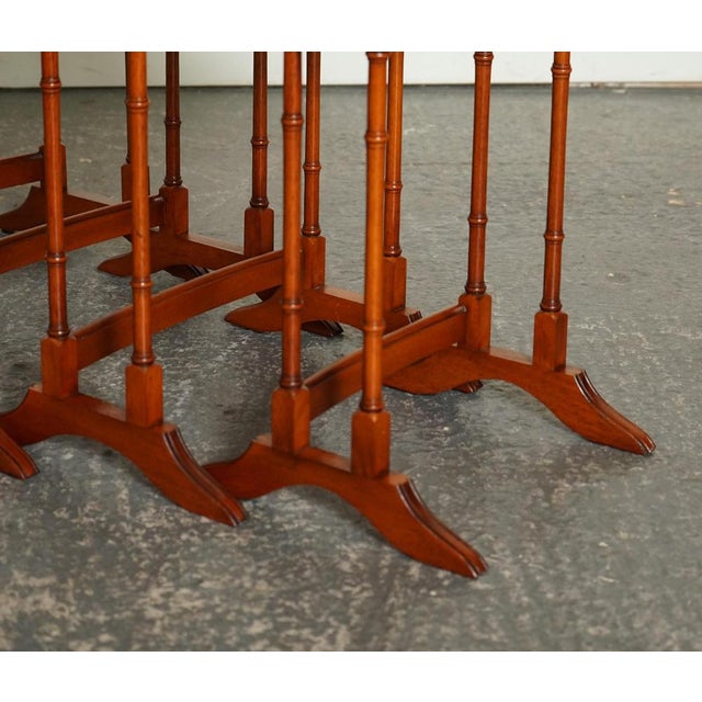 Yew Wood Faux Bamboo Nesting Tables from Bevan Funnell, Set of 4 For Sale - Image 10 of 12