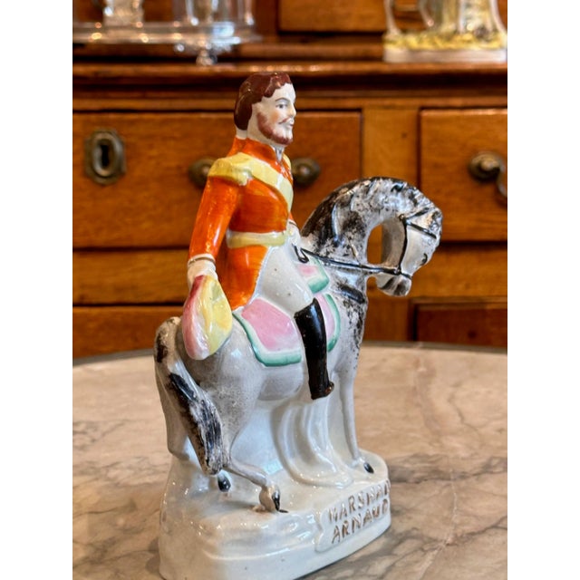 Figurative Mid 19th Century Staffordshire Soldier on Horse For Sale - Image 3 of 5