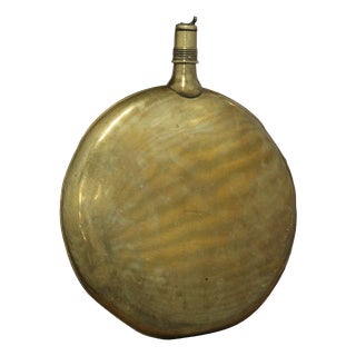 Large Brass Water Bottle, France, 1940s For Sale