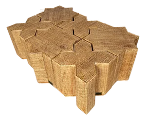 Modular Rattan Tables "Stella E Croce" by Vivai Del Sud. Italy, 1970s