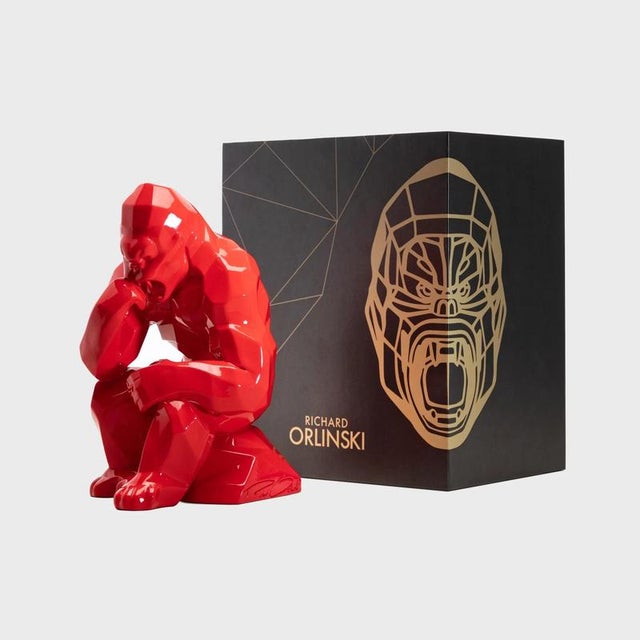 Richard Orlinski, Kong Red Thinker, Sculpture For Sale - Image 11 of 11