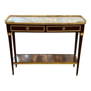 Midcentury French Louis XVI Style Mahogany Jansen Manner Console