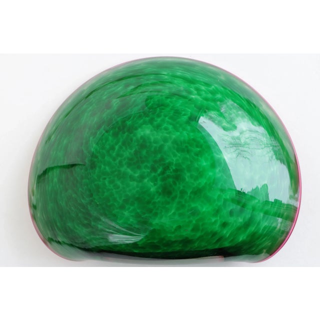 Rose Watermelon Murano Glass Bowl For Sale - Image 8 of 9