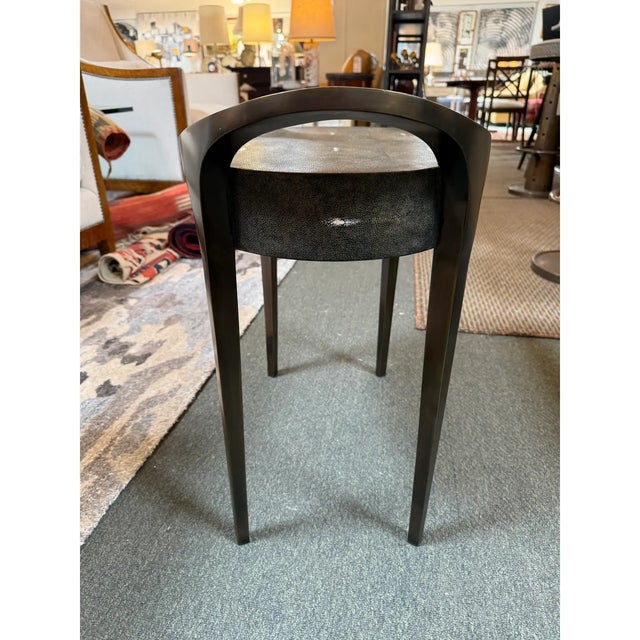 R & Y Augousti Black Shagreen Side Tables, Pair For Sale - Image 9 of 11