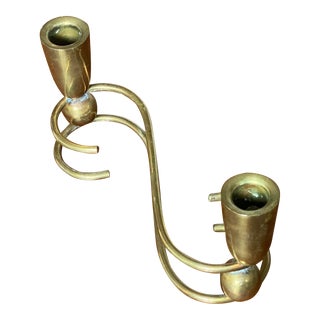 Modernist Brass Candelabra For Sale