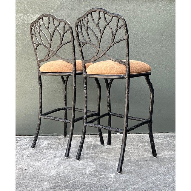 Vintage Veneman Cast Aluminum Branch Barstools. - A Pair For Sale In West Palm - Image 6 of 12