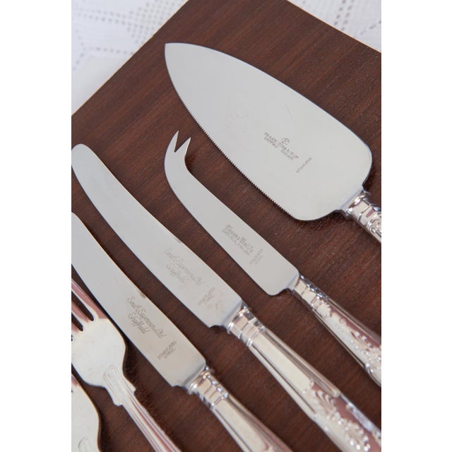 Silver English Cutlery Set for 6 from Smith Seymour LTD Sheffield, 1960s, Set of 52 For Sale - Image 8 of 13