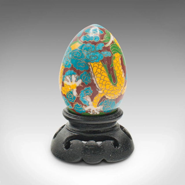 1970s Small Vintage Chinese Cloisonne Decorative Egg For Sale - Image 6 of 12