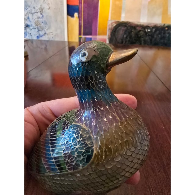 1950s Vintage Chinese Plique a Jour Reticulated Duck Bird For Sale - Image 5 of 12