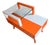 l'Orange Et Blanc Color Blocked Scheme 1953 MCM End Table For Sale