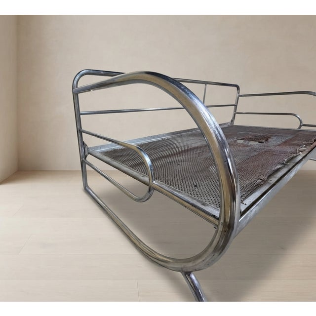 Silver Vintage Chrome Tubular Steel Daybed Frame, Czechoslovakia, 1970 For Sale - Image 8 of 13