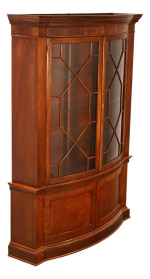 Baker Georgian Style Mahogany Bowfront China Cabinet