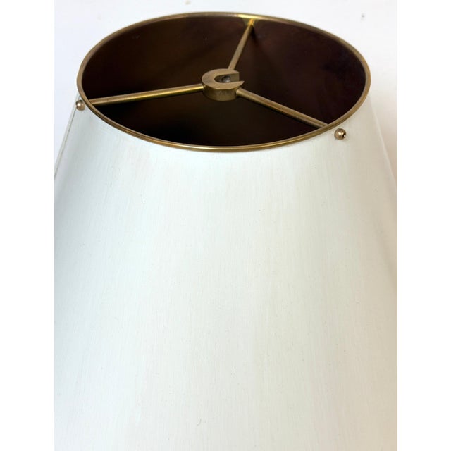 Late 20th Century French Modern Brass & Parchment Enamel Lamp Shades, Style of Royère - a Pair For Sale - Image 14 of 14