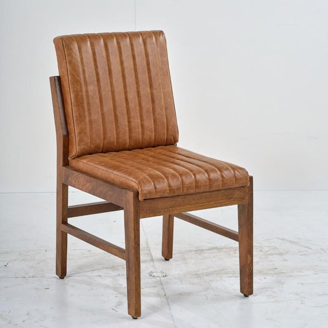 Vance Leather Armless Dining Chairs, Set of 2 by Loomlan For Sale - Image 4 of 4