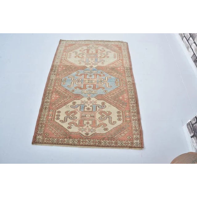 Handmade Rug in Faded Wool For Sale - Image 4 of 11