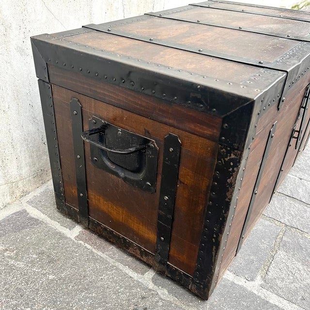Wooden Trunk with Iron Edges, Italy, 1949 For Sale - Image 15 of 18